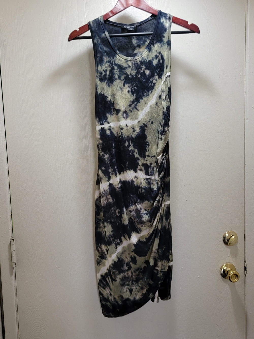 Fifteen Twenty Olive & Black Tie-Dye Sleeveless Maxi Dress